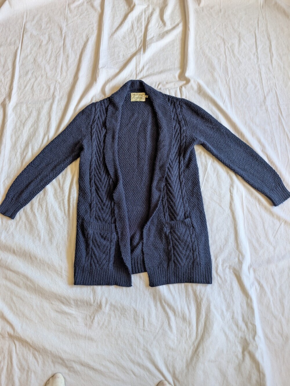 Peruvian Link Alpaca blend Open Cardigan sz os cable knit cabincore cottagecore